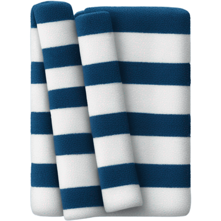 dark blue and white folded striped towel emoji