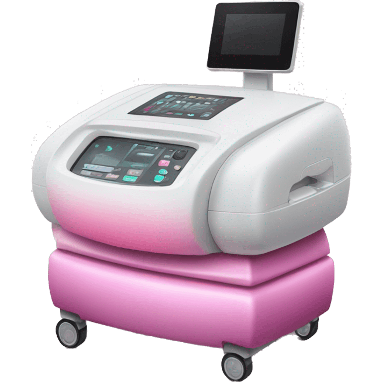 Pink ombre ultrasound machine with glitter on wheels emoji