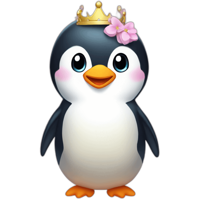 Princess penguin cute emoji