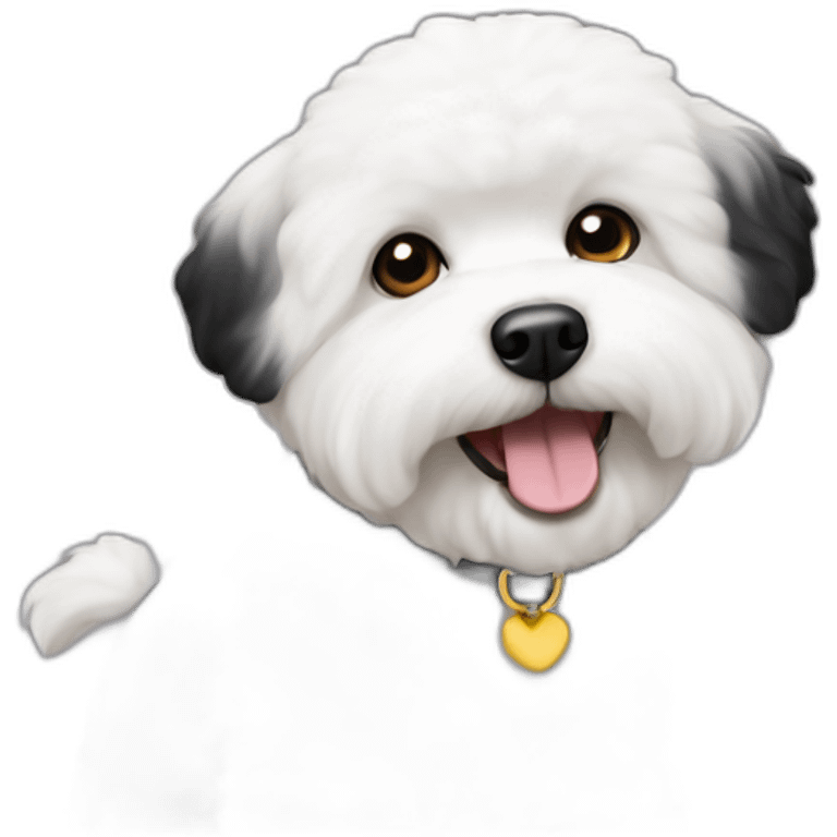 bichon-havanais-black-half-white-head emoji