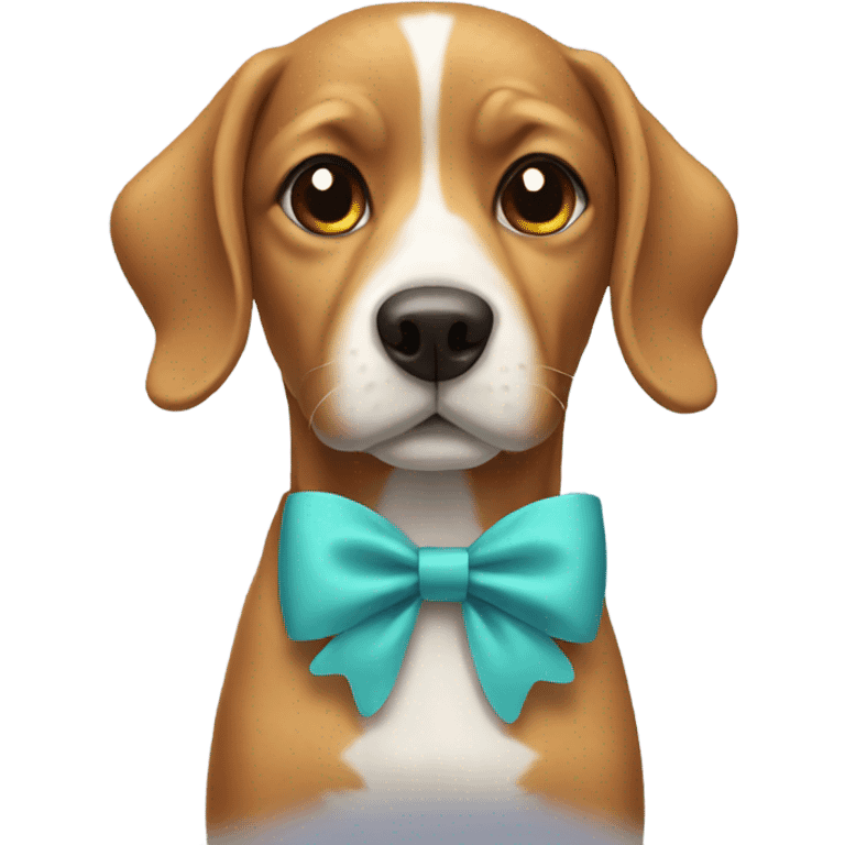 dog wearing a bow emoji