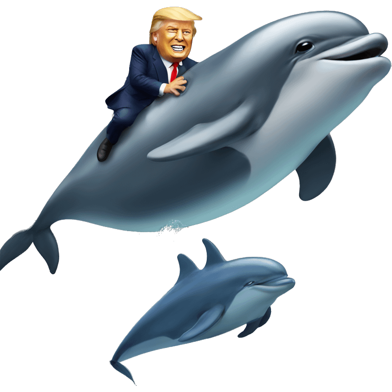 Donald trump riding a dolphin emoji