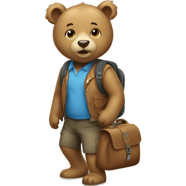 Bear cub going to school emoji