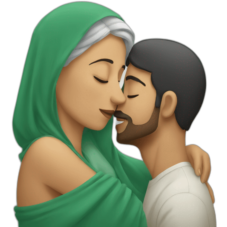 Saudi man kissing his mother emoji