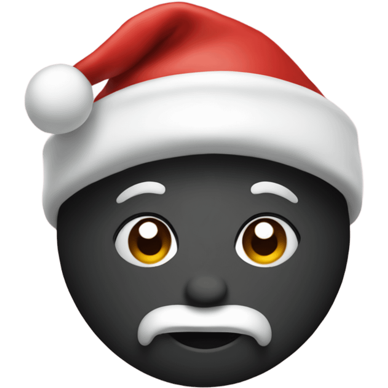 half black and half white heart emoji wearing a santa hat emoji