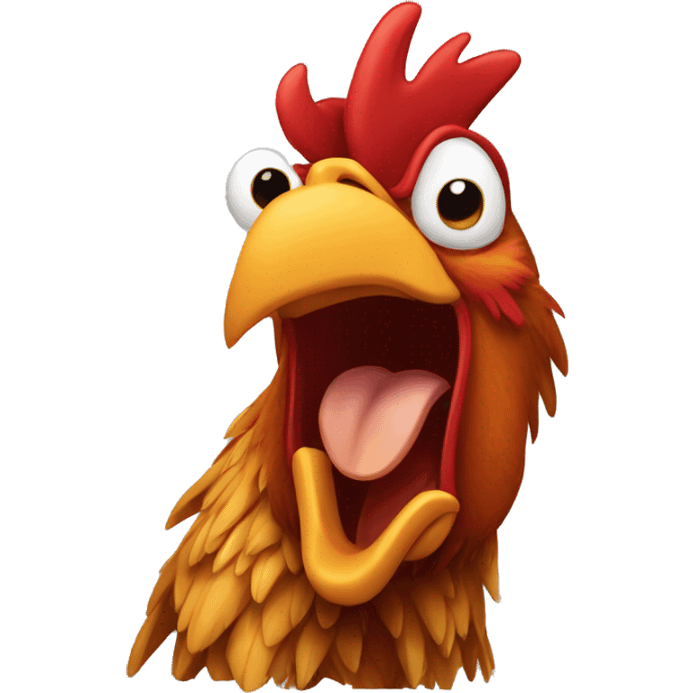 Rooster yawning emoji