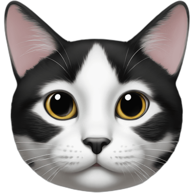 Black and white cat with black spot on nose emoji