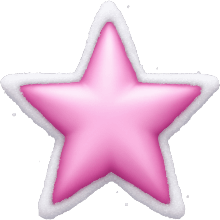 Pink star with snow emoji