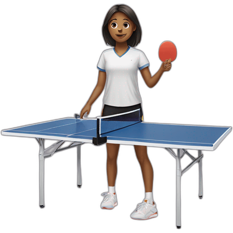 girl play ping pong emoji