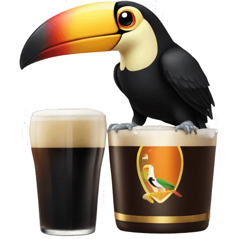 Toucan with Guinness pint on top emoji