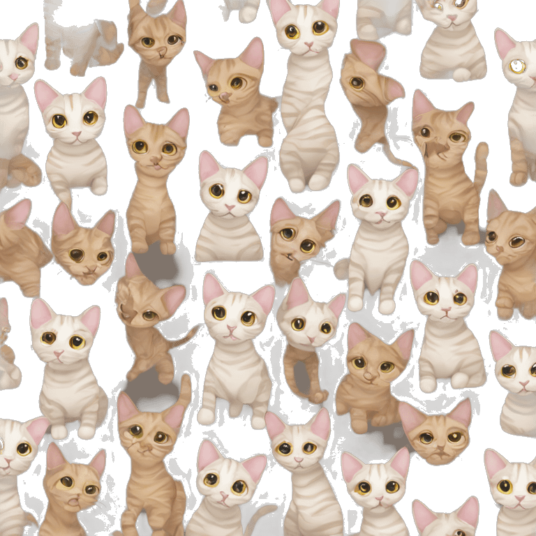 Two devon rex cats striped emoji