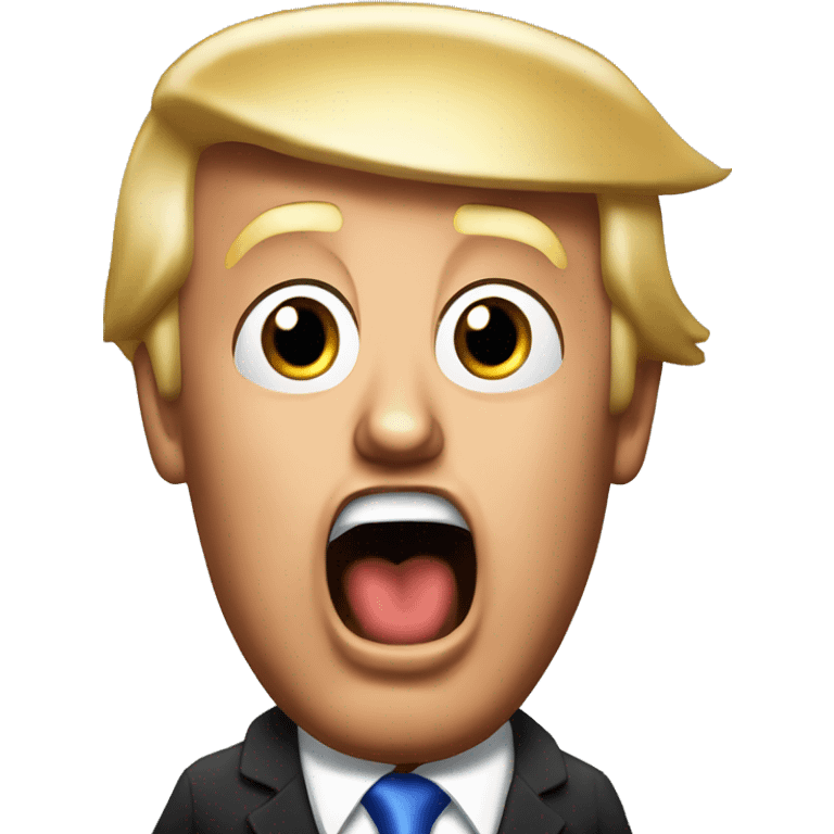 Donald Trump making the surprised YouTuber face  emoji