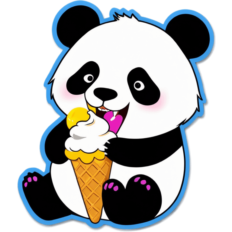 Panda eating ice cream emoji