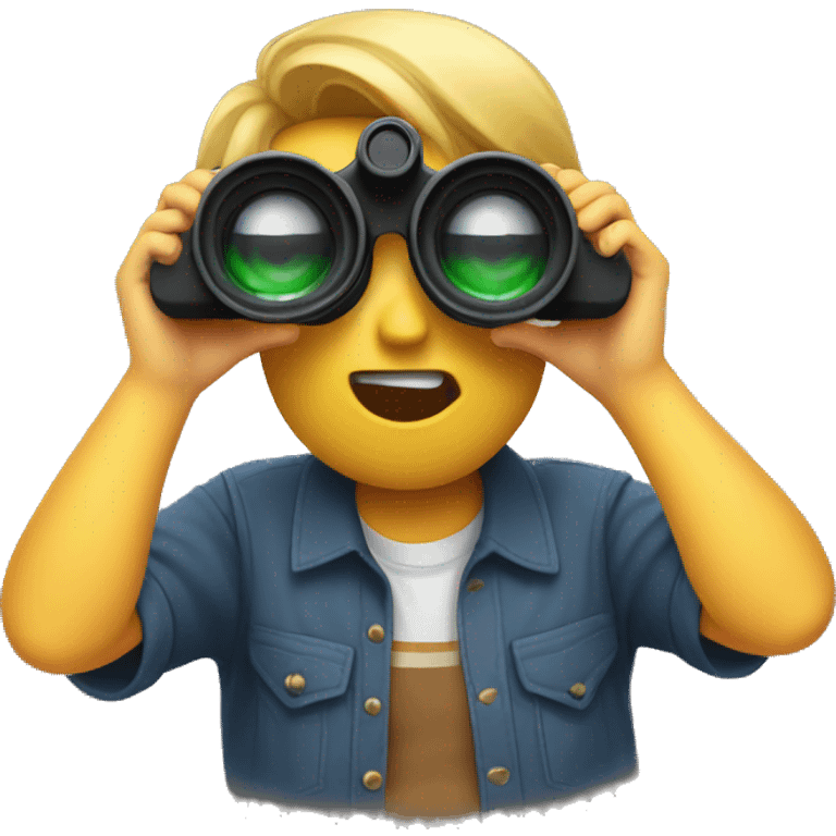 surprised emoji with binoculars emoji