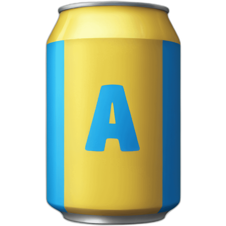 Yellow soda can with blue stripe emoji