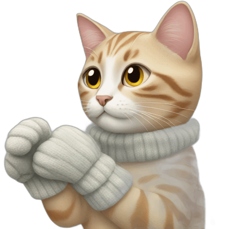 cat playing with mittens emoji