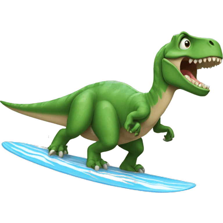 dinosaur surfing emoji