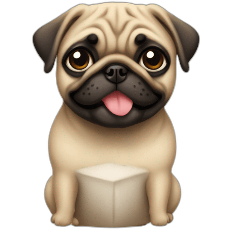 pug from gift box emoji