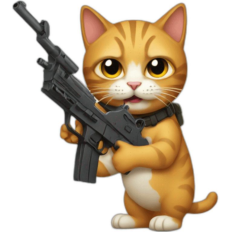 Cat holding gun emoji