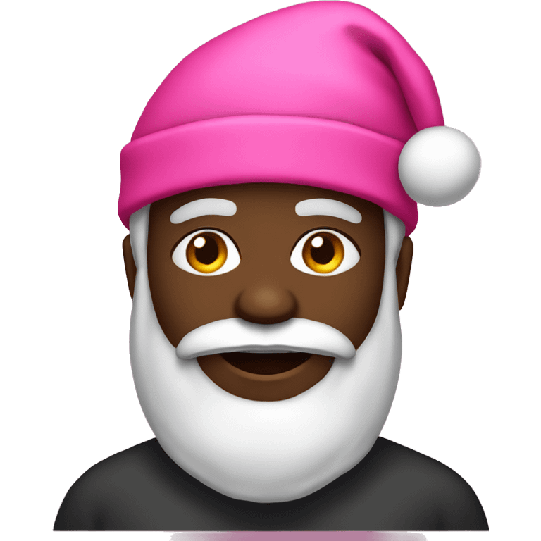 Black Santa with pink hat emoji