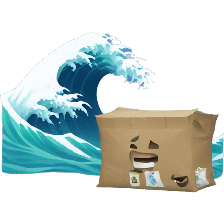  wave with trash emoji