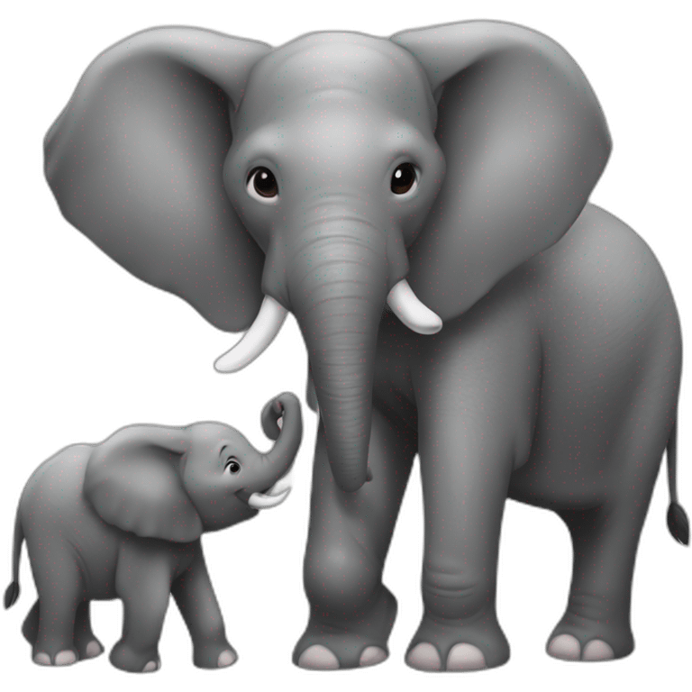 Elefante mamá y elefante bebe emoji