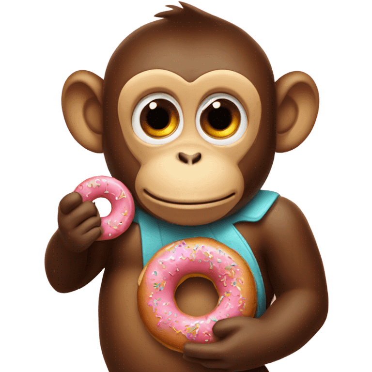 a monkey eating a donut emoji