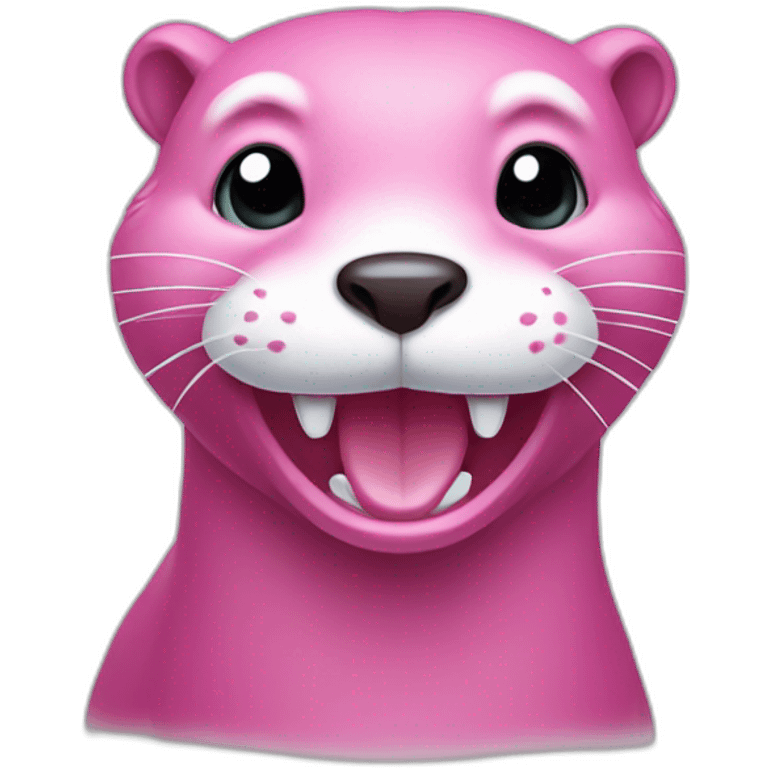 pink otter grimacing emoji