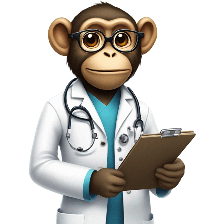 Funny doctor monkey emoji