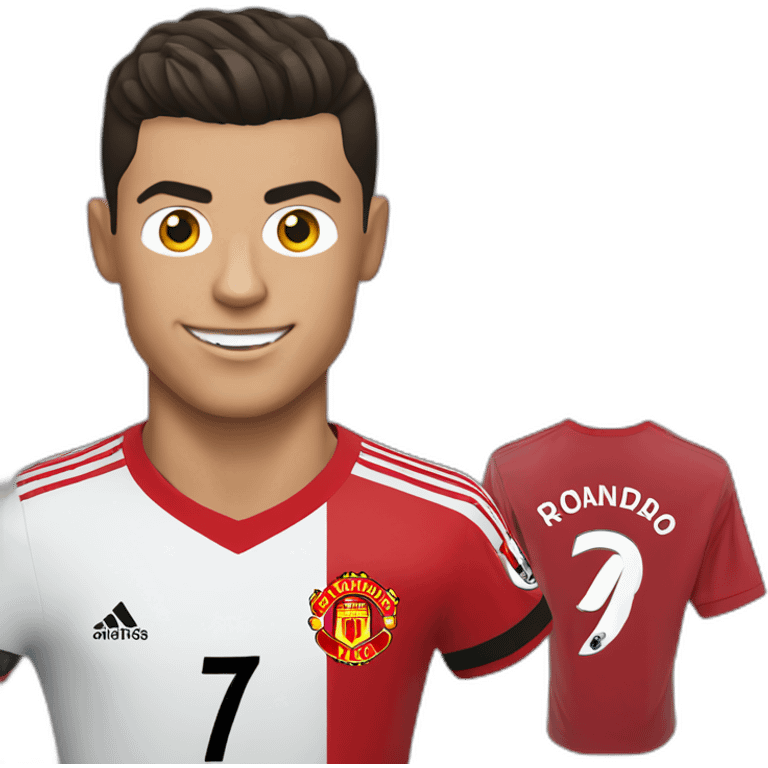 Cristiano ronaldo with mancherster united shirt emoji