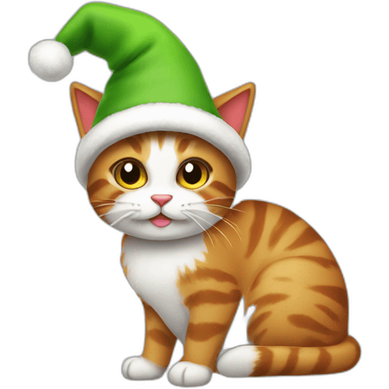 Christmas hat cat emoji