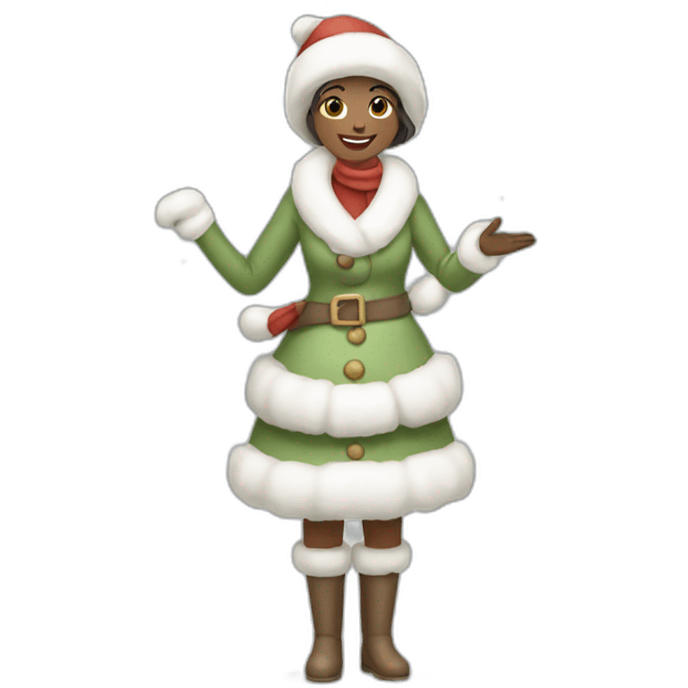 christmas-snow-woman-full body emoji