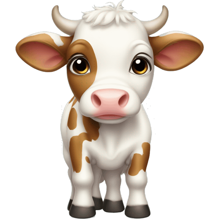 Cute baby cow drawing emoji