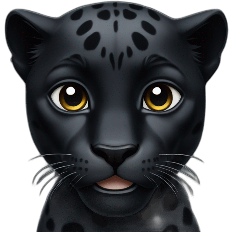 black panther with eyes or happy emoji