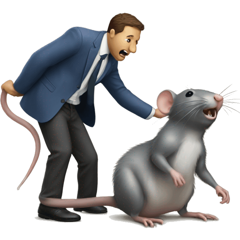 rat being bonked by man emoji