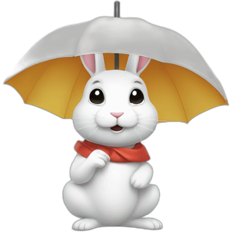 white rabbit under an umbrella emoji