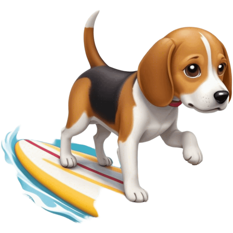 Beagle surfing emoji