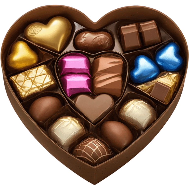 A heart shaped box of chocolates for Valentines Day  emoji