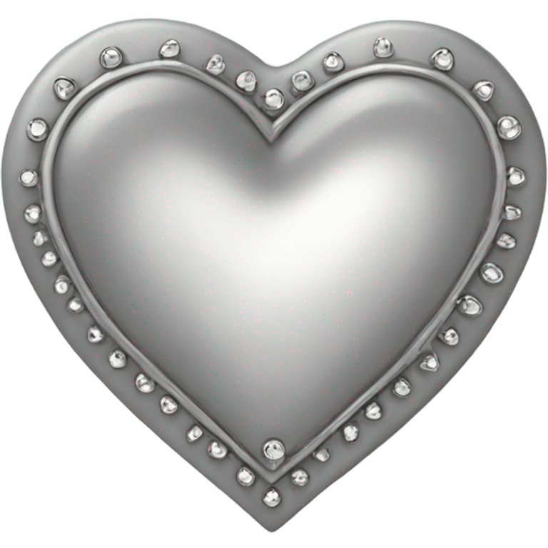 a hollow heart studded with silver emoji