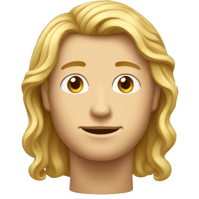 homme cheveux ondulee blond avec des yeux marron emoji