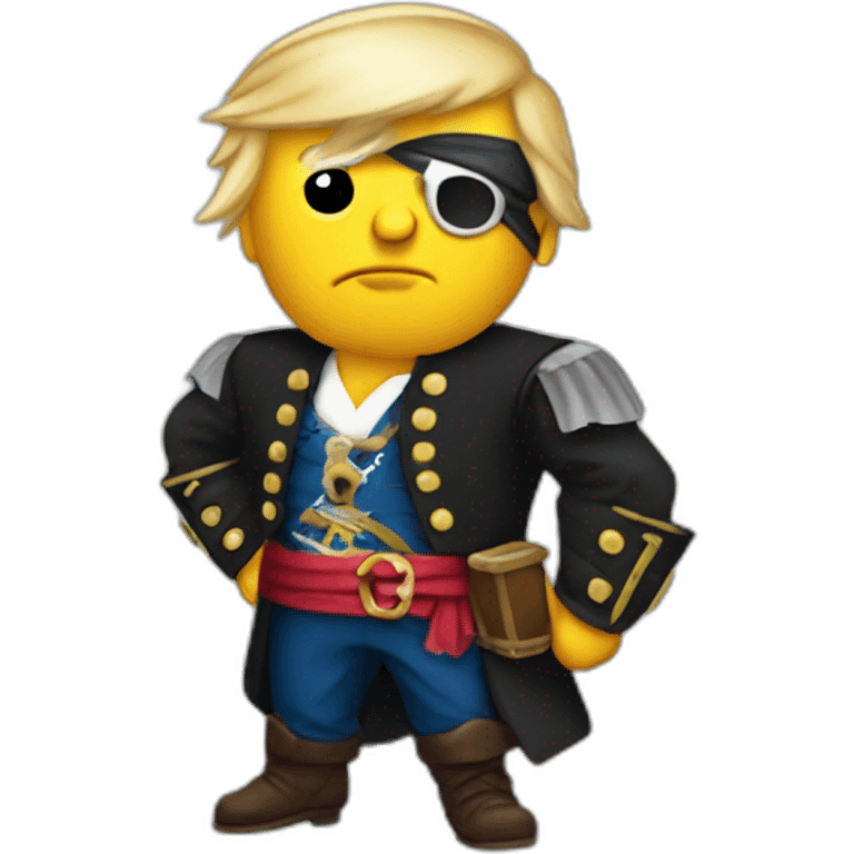 trump as a pirate with bald eagle on his shoulder emoji