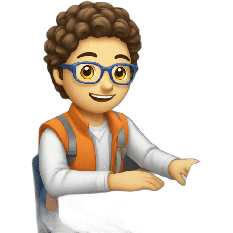 etudiante en train de travailler au lycee emoji