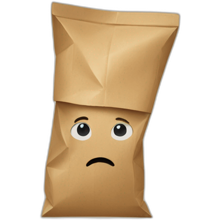 a person covering their head with a paper bag emoji