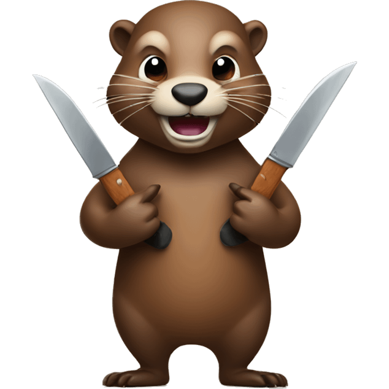 Beaver with knives  emoji