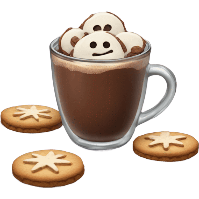 Winter cocoa with cookies emoji