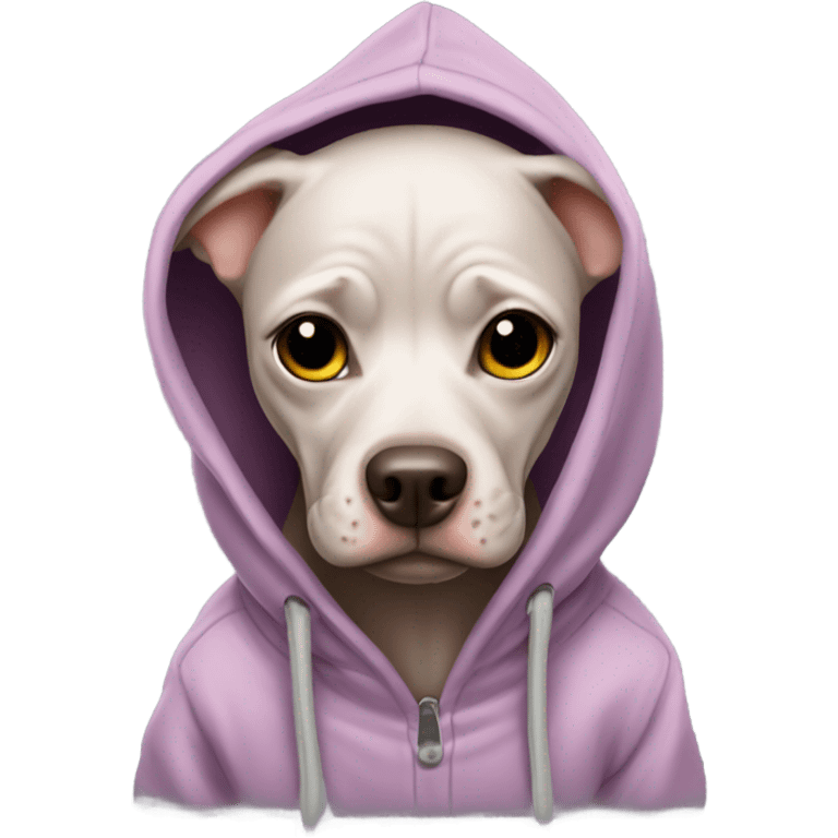 Hairless dog wearing hoodie  emoji