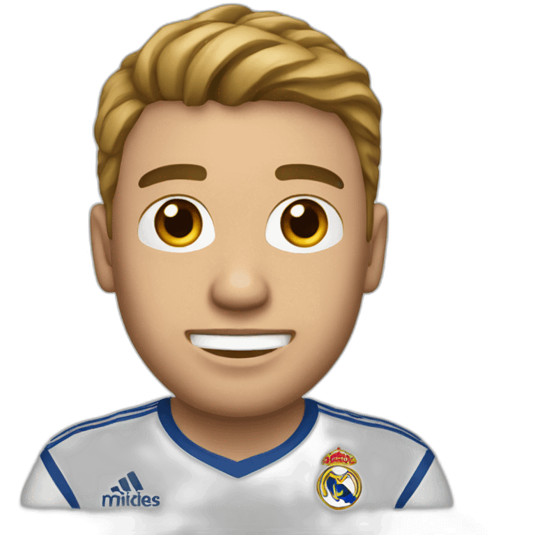 A man wearing Real Madrid shirt emoji