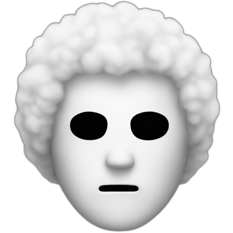 jason mask with afro coming out emoji