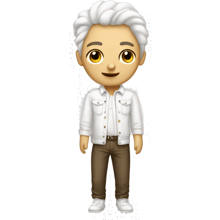 white barboncino whit clothes  emoji