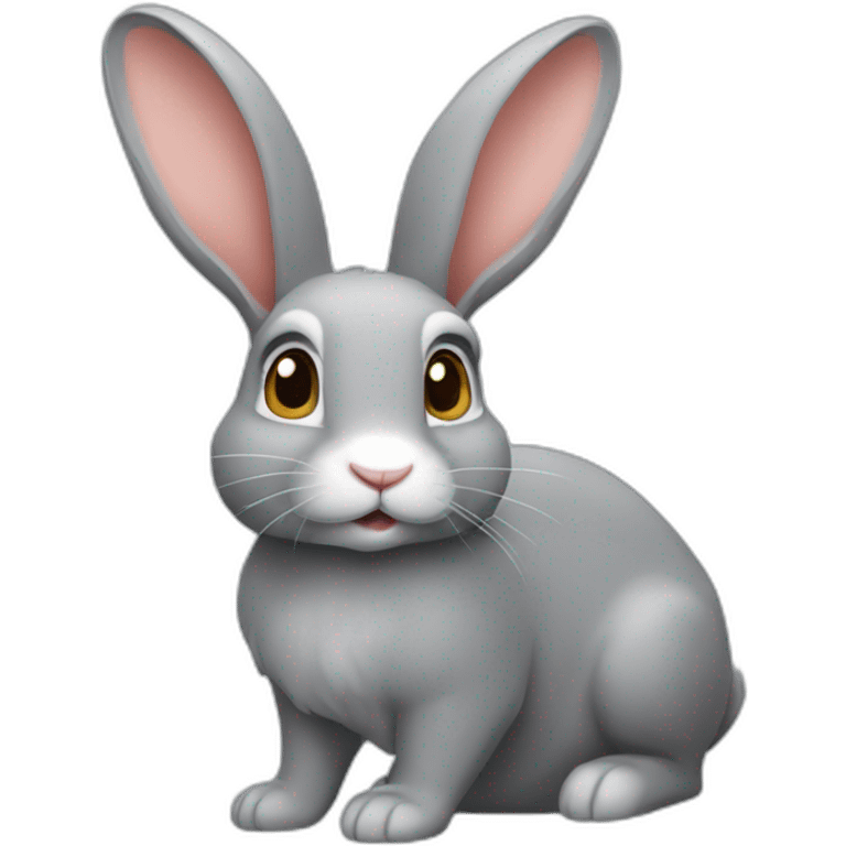 Lapin bélier gris emoji